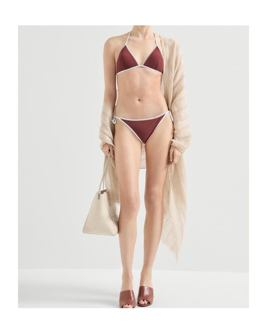 Brunello Cucinelli Purple Monili Bikini Top