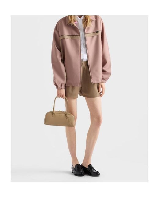 Prada Natural Medium Leather Top-Handle Bag