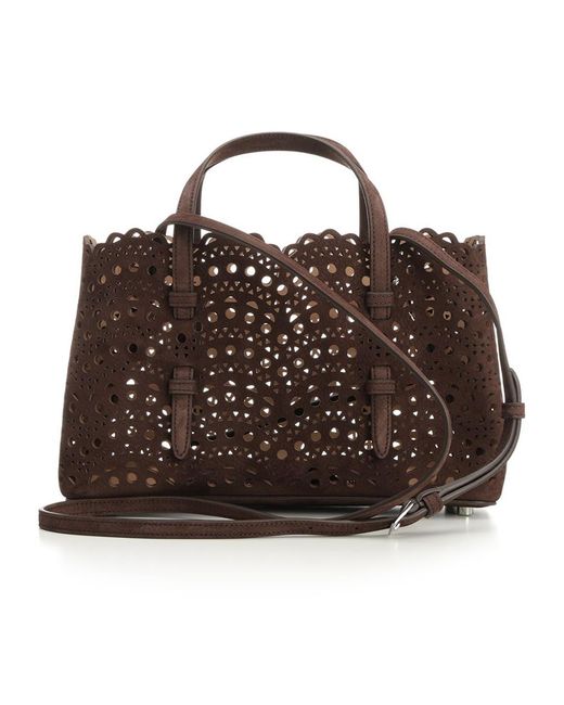 Alaïa Brown Alaïa Mina E/W Medium Tote Bag