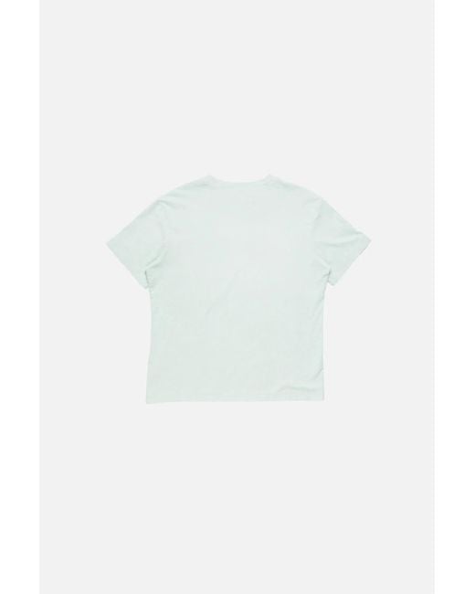 Acne White Distressed Logo T-Shirt for men