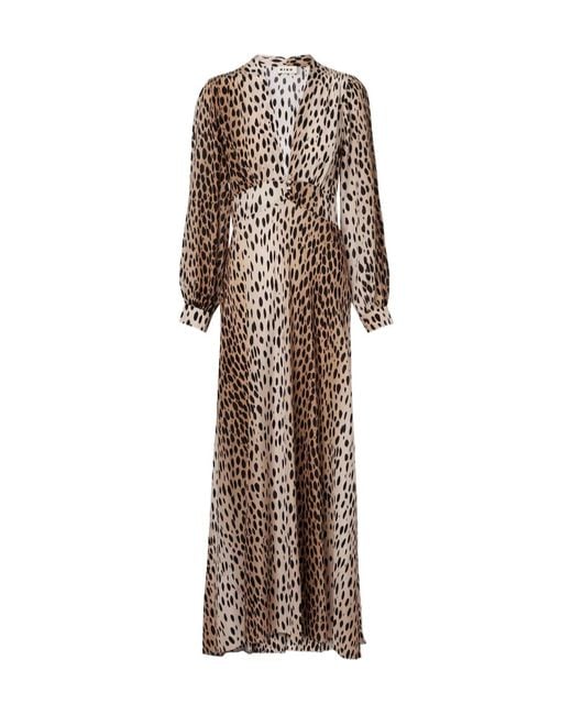 Rixo Natural Emory Printed Silk Maxi Dress