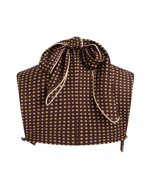 Philosophy Di Lorenzo Serafini Brown Polka-Dot Halterneck Top