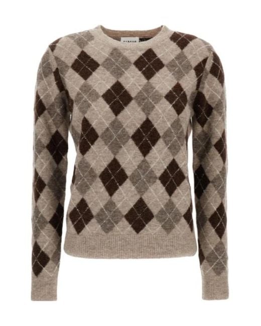 P.A.R.O.S.H. Brown Plaid-Knit Sweater