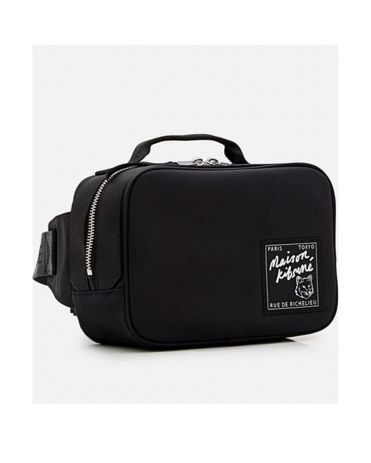 Maison Kitsuné Black Maison Kitsuné Logo Patch Traveller Bumbag for men
