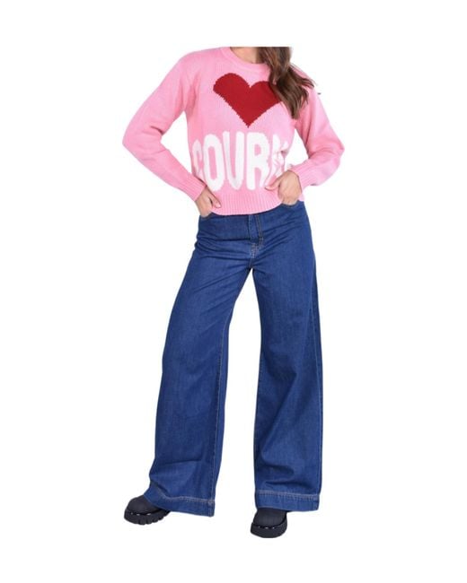 Mc2 Saint Barth Pink Kyla Jacquard Jumper