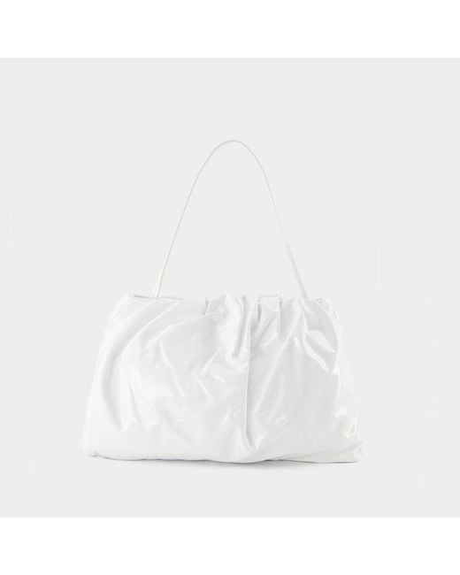 Staud White Phoebe Logo Lettering Tote Bag