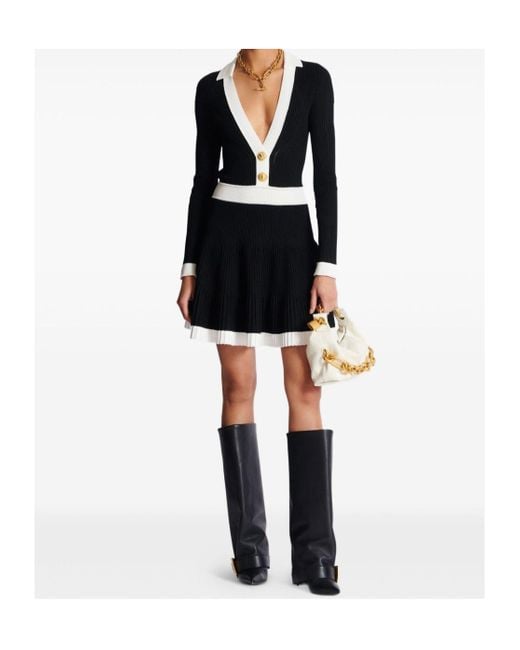 Balmain Black Knitted Mini Dress