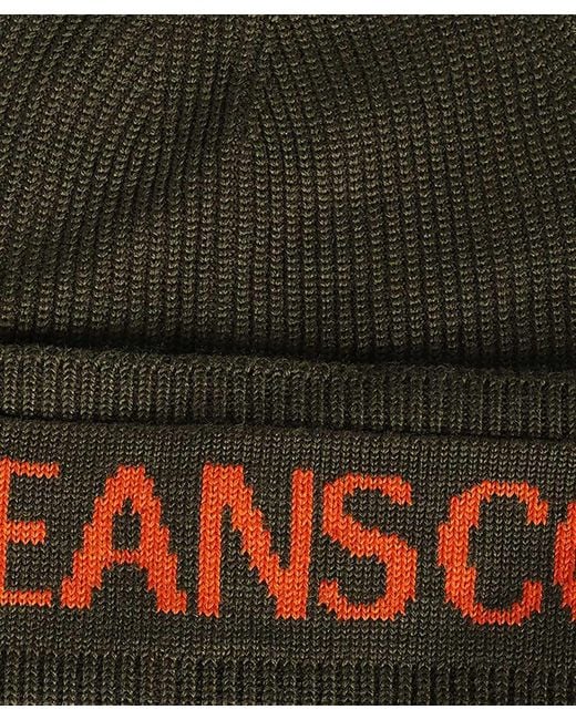 Versace Jeans Green Couture Logo Knit Hat for men