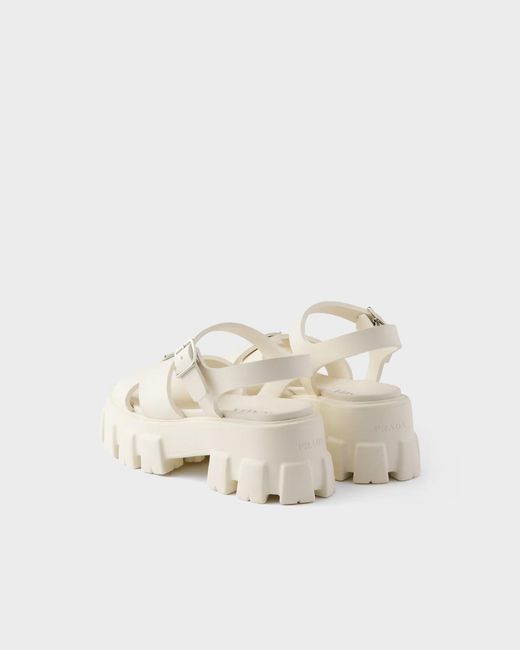 Prada White Monolith Rubber Sandals