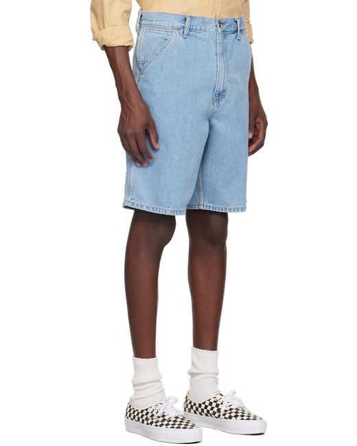 Carhartt Blue Single Knee Denim Shorts for men