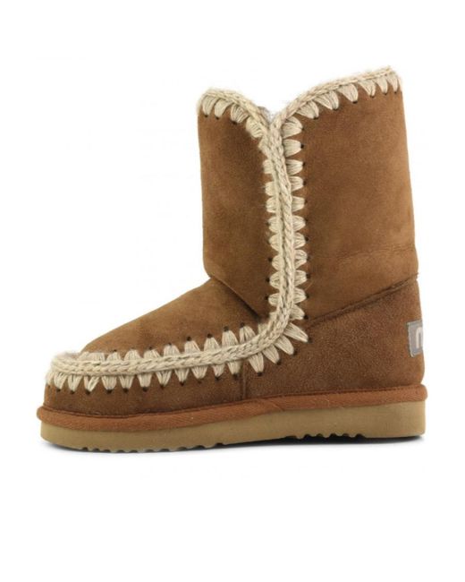 Mou Brown Eskimo 24 Round-Toe Boots