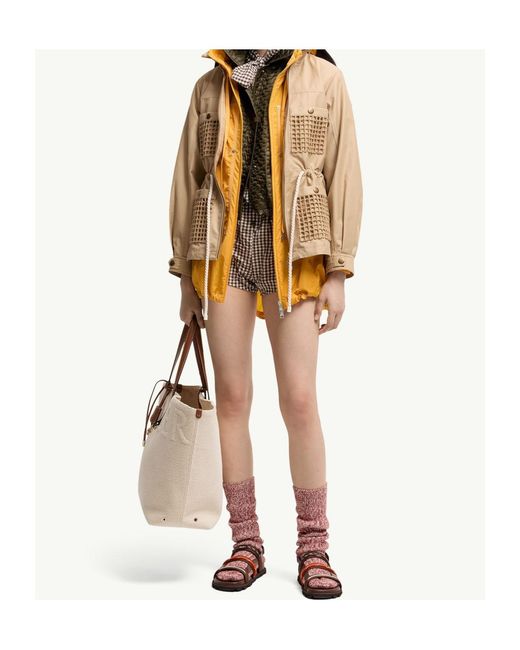 Moncler Natural Bougain Twill Hooded Jacket