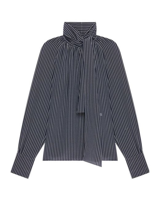 Givenchy Blue Polka Dots Printed Blouse