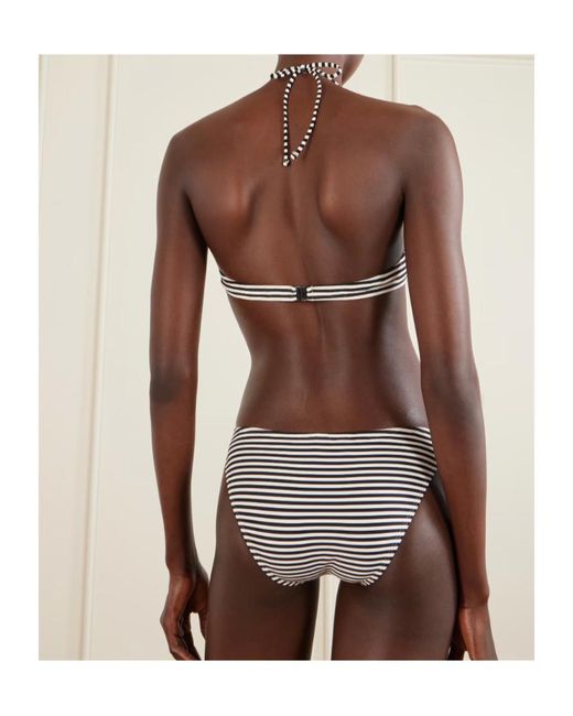 Nili Lotan Black Striped Triangle Bikini Top