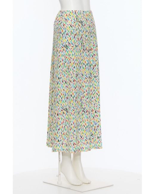 Valentino Green Patterned Midi Skirt