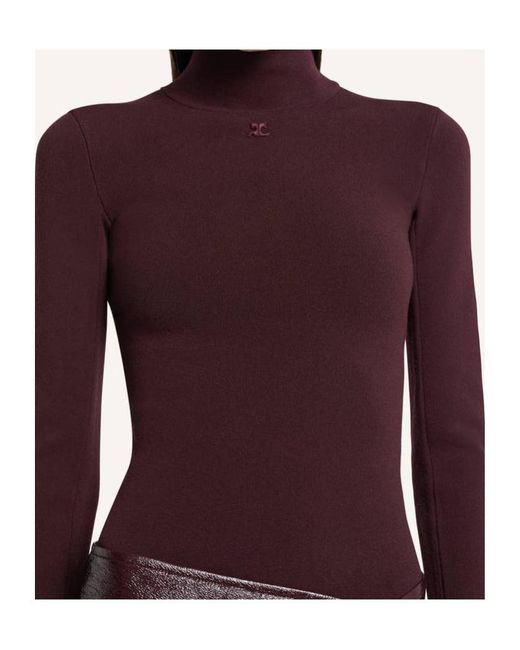 Courreges Purple Courrges Interlock Mockneck Jumper