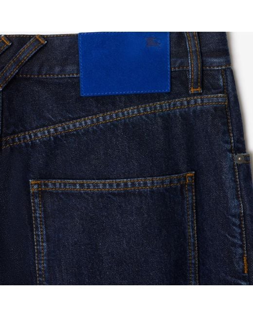 Burberry Blue Logo Patch Straight-Leg Jeans for men