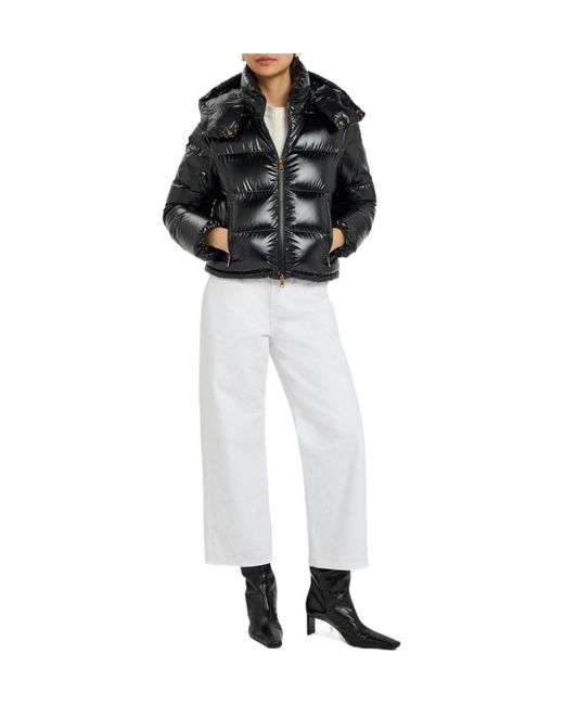 Moncler Black Padded Hooded Nylon Jacket