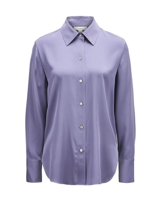 Vince Purple Long-Sleeved Button-Front Shirt