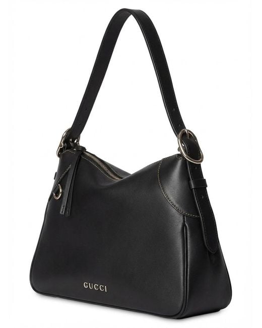 Gucci Black Gg Emblem Medium Shoulder Bag