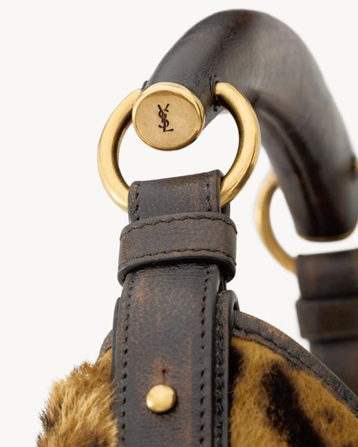 Saint Laurent Brown Mombasa Leopard Printed Medium Tote Bag