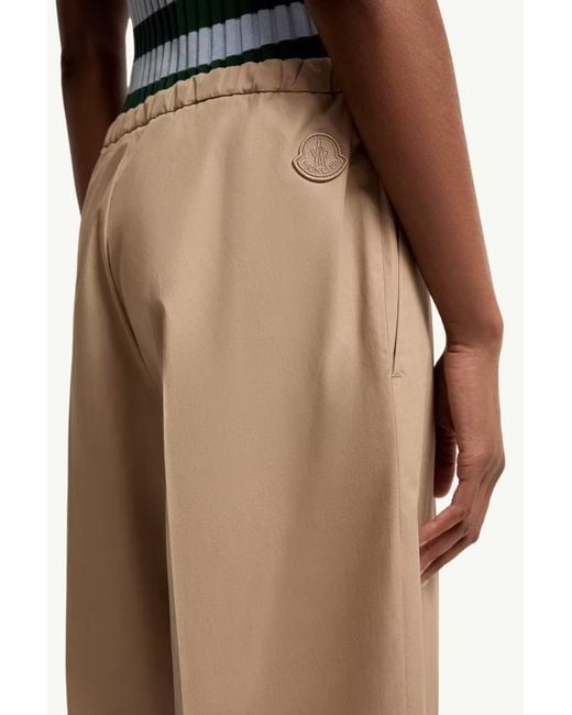 Moncler Natural Logo Patch Straight-Leg Trousers