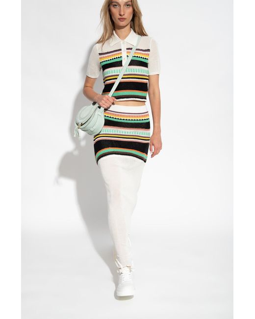 Chloé White Lace-Up Leather Sneakers