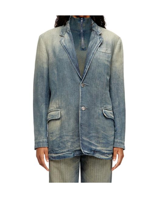 DIESEL Blue D-Reger-D Buttoned Blazer for men