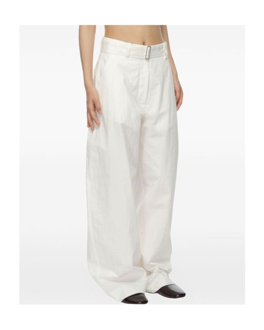 Studio Nicholson White Belted Trousers