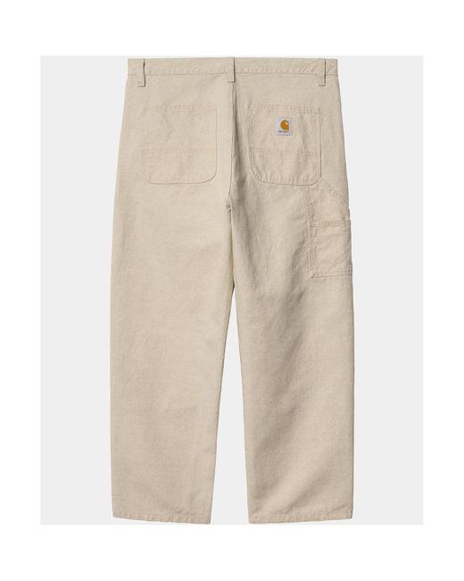 Carhartt Natural Walter Double Knee Logo-Patch Tapered Trousers for men