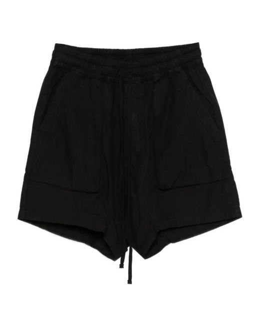 Thom Krom Black Drawstring Cargo Shorts for men