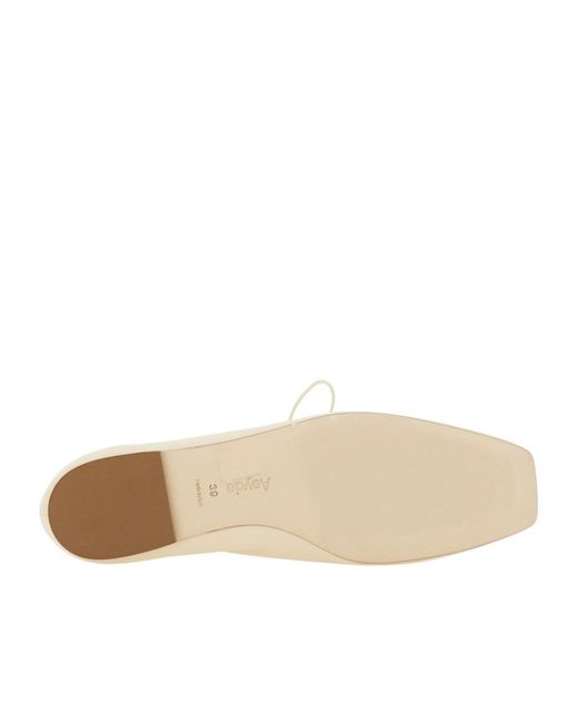 Aeyde White Isla Lace-Up Flats