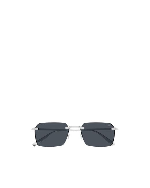 Dunhill Blue Rectangular Rimless Sunglasses for men
