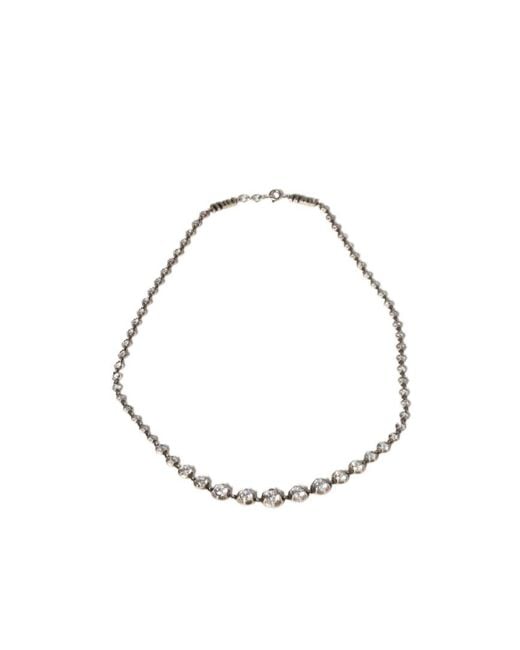 Miu Miu Metallic Metal Necklace With Crystals