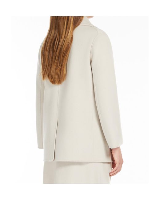 Max Mara White 'S Double-Breasted Long-Sleeved Jacket