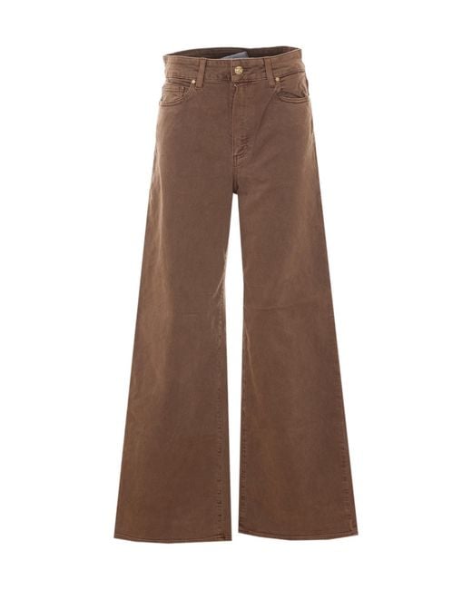 PAIGE Brown Anessa High-Rise Wide-Leg Jeans
