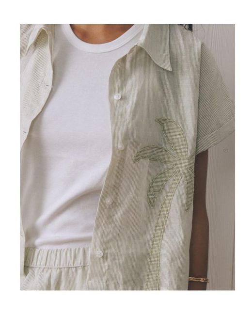 Maison Labiche Gray Palm Trees Surville Shirt
