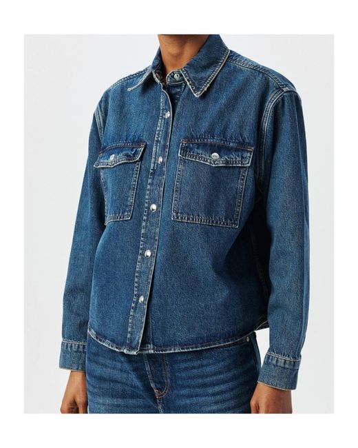 Anine Bing Blue Paxton Shirt