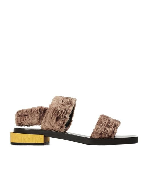 Gucci Brown Logo High-Heeled Sandals