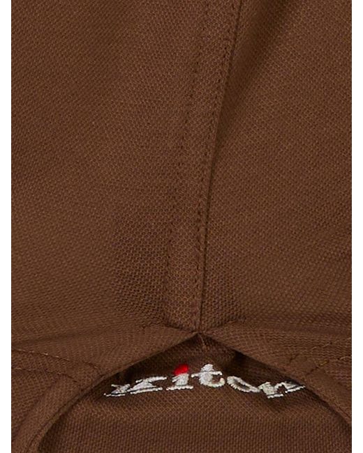 Kiton Brown Short-Sleeve Polo Shirt for men
