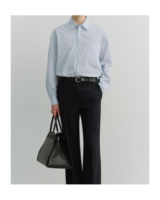 DUNST Blue Striped Button-Up Shirt for men
