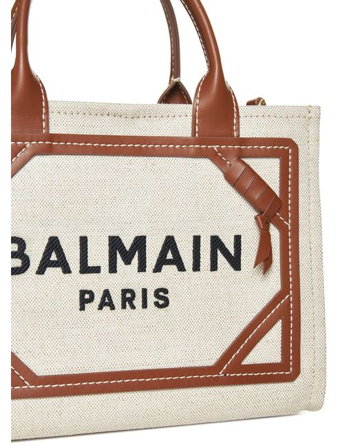 Balmain White B Army Small Tote Bag
