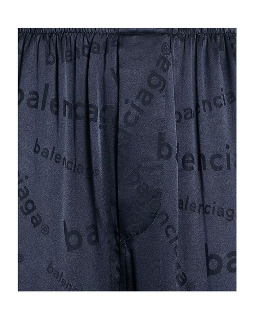 Balenciaga Blue Printed Versatile Minimalist Casual Trousers