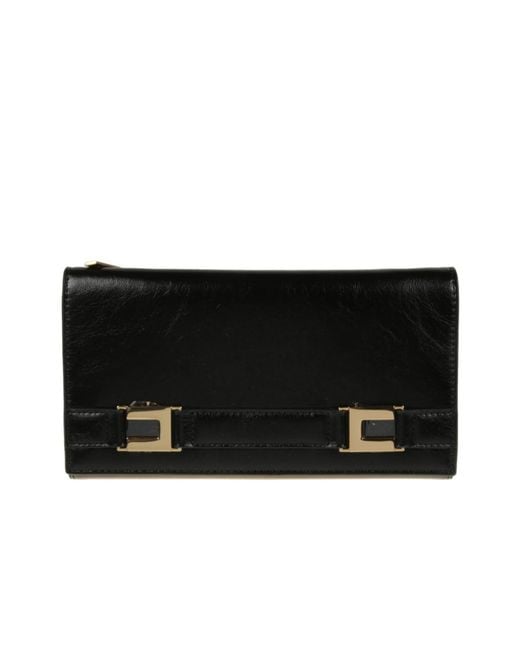 Elisabetta Franchi Black Chain Logo Wallet