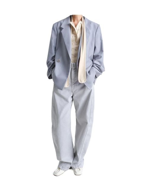 Lemaire Gray Long-Sleeved Double-Breasted Blazer