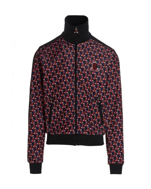 Lanvin Red Logo Jacquard Track Jacket for men