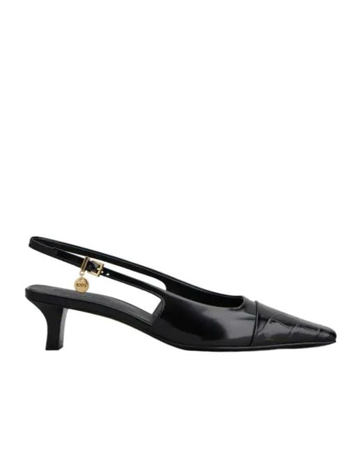 Tod's Black Buckle-Charm Pumps