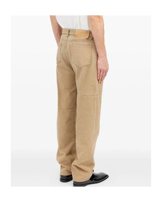 MM6 by Maison Margiela Natural Logo Patch Straight Leg Jeans for men