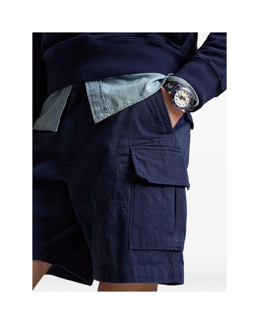 Ralph Lauren Blue Polo Gellar Relaxed Fit Twill Cargo Shorts for men