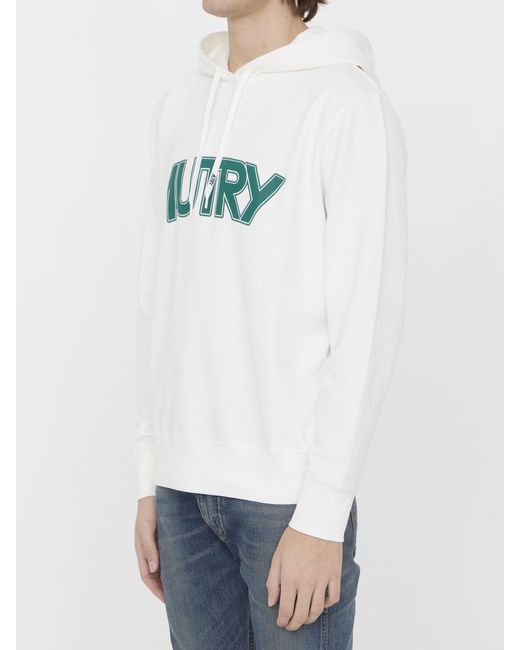 Autry Gray Logo-Printed Drawstring Hoodie for men